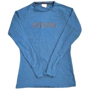 Gymshark Mens Long Sleeve Performance Training Shirt Teal Blue Medium Logo Tee